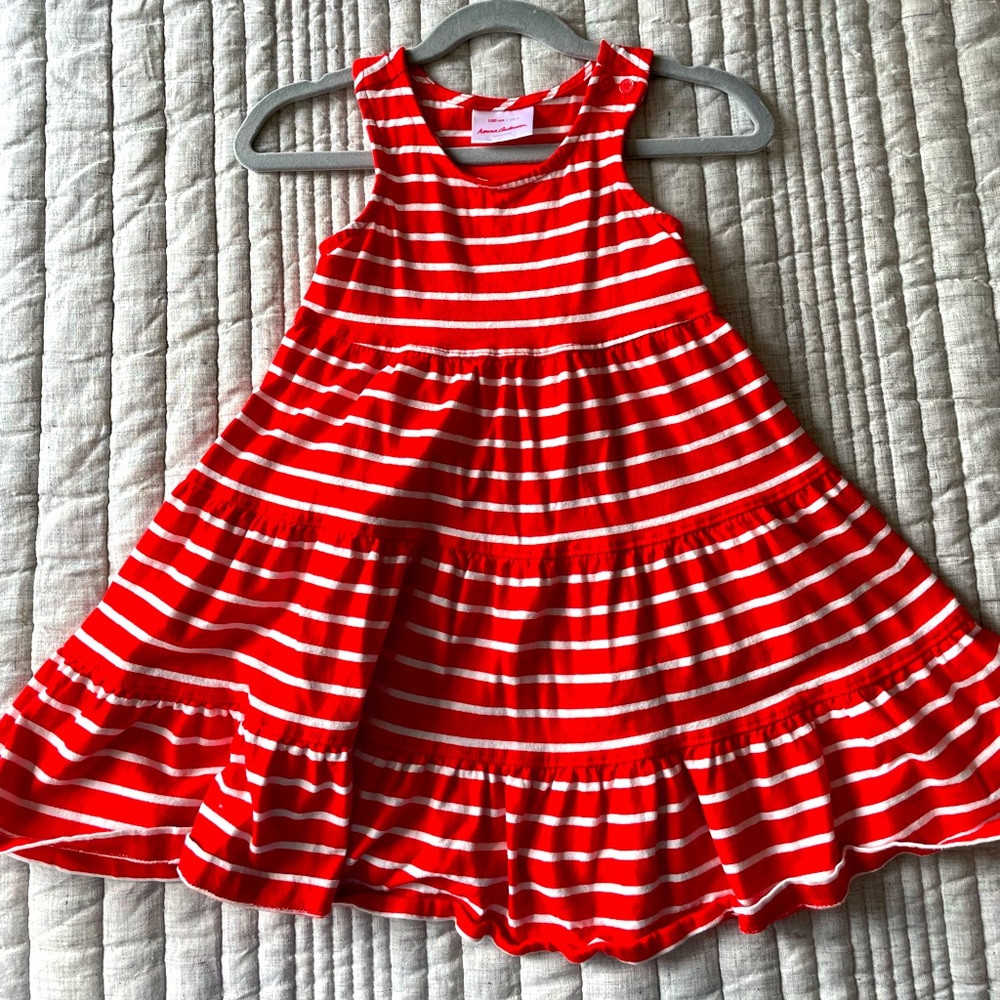 4T Girls Hanna Anderson 💃🏻Red Striped tank dress💃🏻
